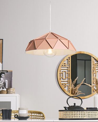 Metal Pendant Lamp Pink SENIA