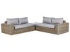 Ensemble de jardin modulable 6 places en rotin synthétique marron clair PALERMO_929217