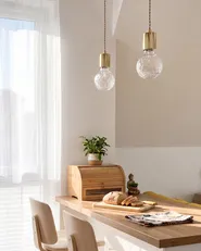 Lot de 2 lampes suspendues ANZA Verre Doré_1149289