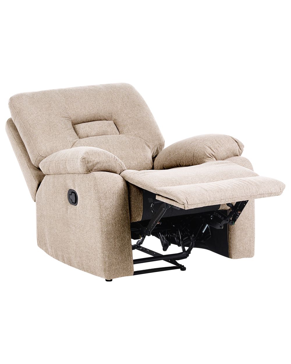 Fauteuil inclinable BERGEN Repose-pieds inclus Tissu Beige