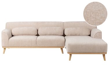 3-Sitzer Ecksofa beige linksseitig SIMOS