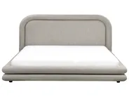 Bed Faux Linen LAVARDENS 180 x 200 cm (EU Super King) Taupe_970955