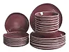Set of 24 Dinnerware HOPS Stoneware Burgundy