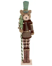 Set of 2 Figurines ALATORNIO 62/63 cm Bear Reindeer Brown_1156818