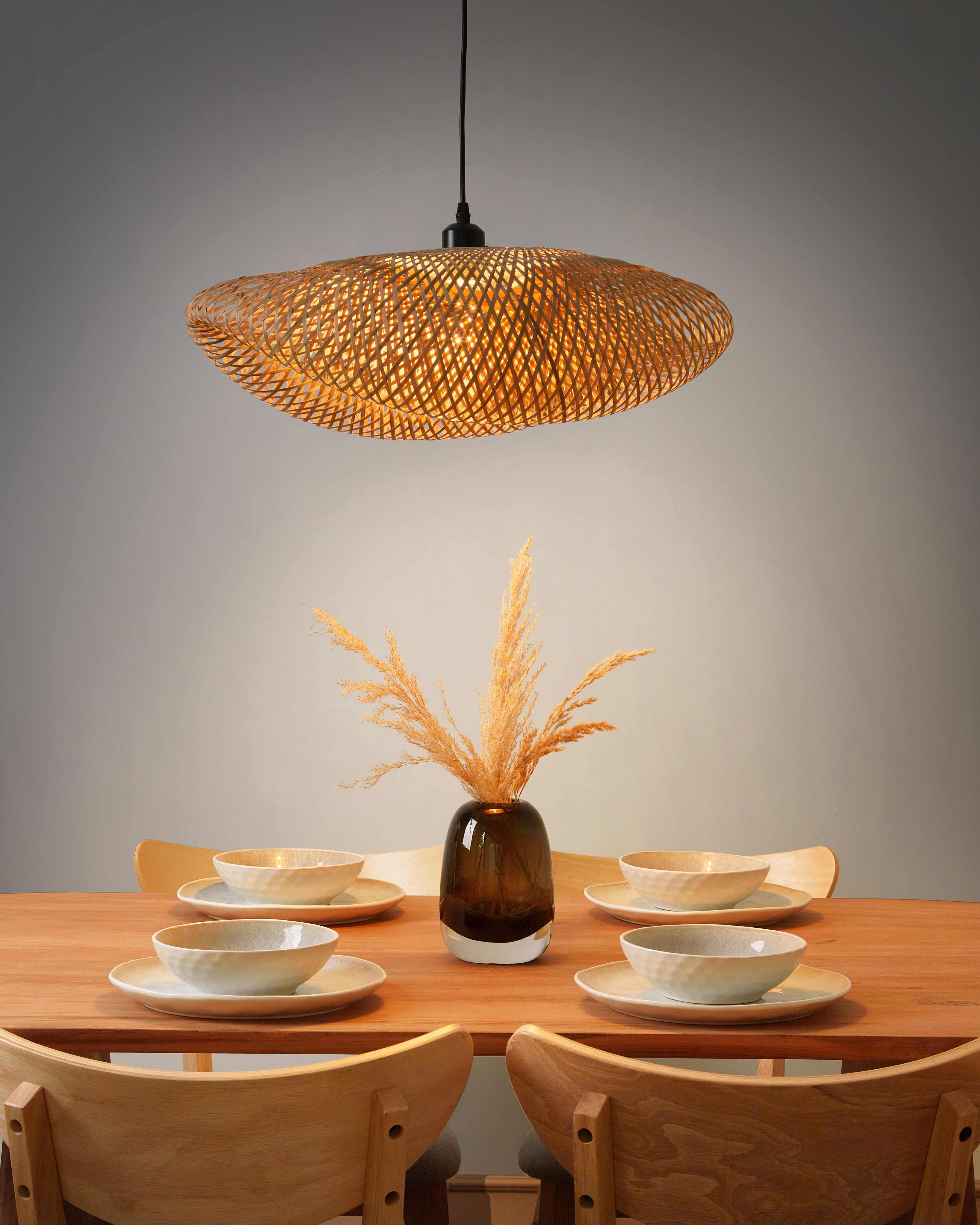 Pendant Lamp BALHA Bamboo Wood Natural | Beliani.co.uk