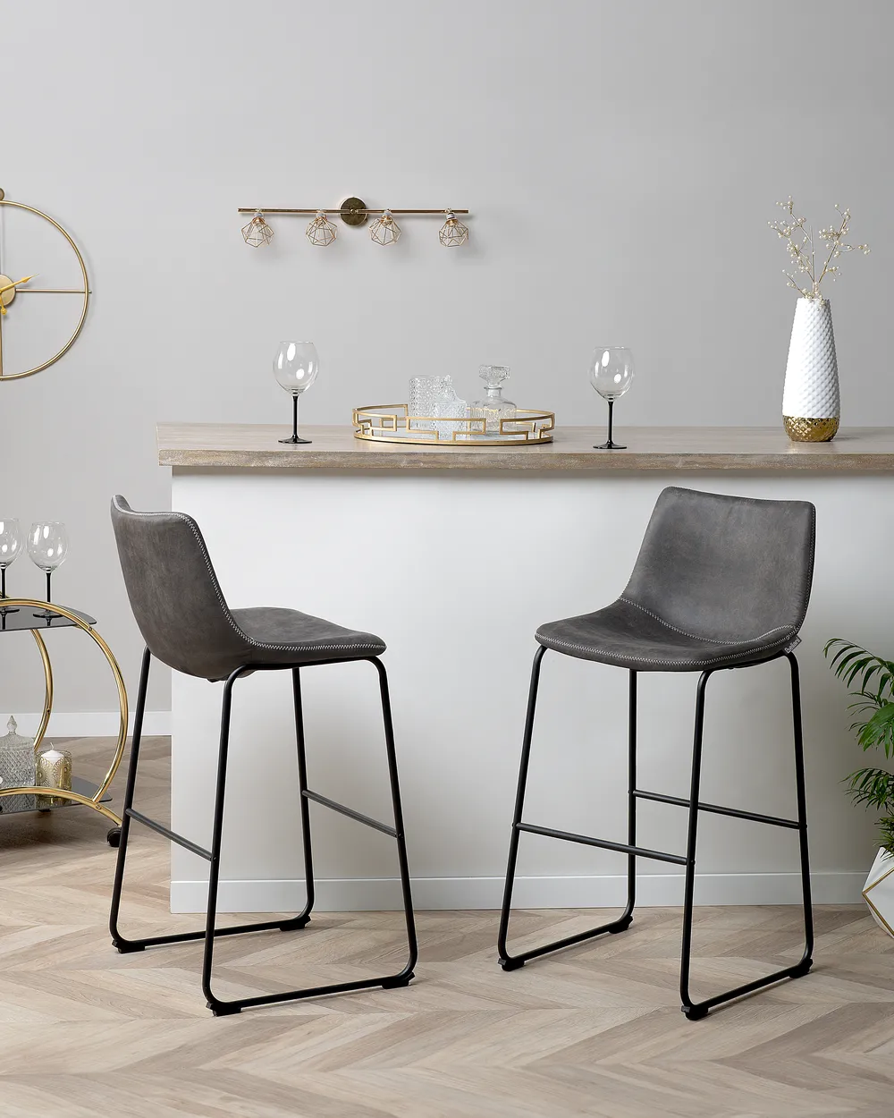 Sada 2 barových stoličiek FRANKS Sivá