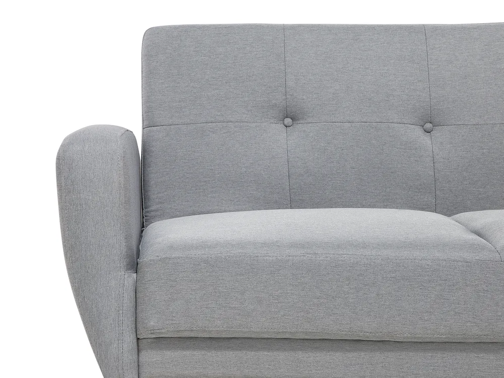 Sofa Bed 2 Seater FLORLI Fabric Light Grey_704137