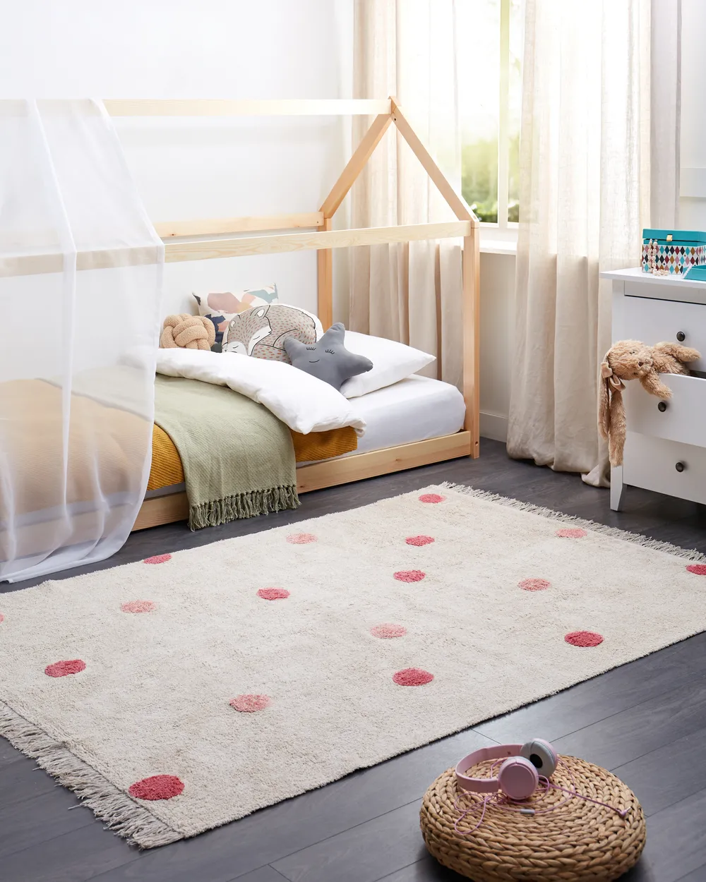 Dywan dziecięcy DARDERE Różowy 140 x 200 cm Bawełna