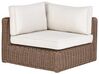 Lounge Set Rattan braun 6-Sitzer modular Auflagen cremeweiß PALERMO_927917