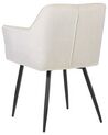 Conjunto de 2 sillas de comedor de terciopelo beige crema/negro JASMIN_868900