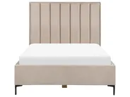 Schlafzimmer Set SEZANNE Samtstoff Taupe 140 x 200 cm_892601