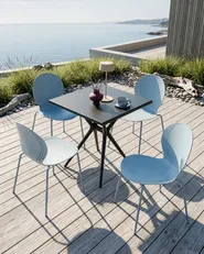 Set di 4 sedie da giardino MILOS Impilabile Azzurro_1043563