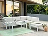 Conjunto esquinero de jardín 5 plazas MESSINA Metal Blanco crema Izquierda