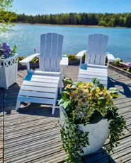 Garden Chair ADIRONDACK with Footstool White_868090