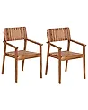 Set of 2 Garden Chairs AGELLO Acacia Wood Brown