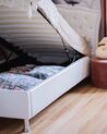 Bílá kožená postel Chesterfield s úložištěm 90x200 cm METZ_917859