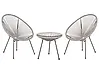 Bistro Set ACAPULCO II PE Rattan Light Grey