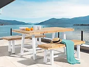 Garden Bench SCANIA 140 cm Acacia Wood White_1176027