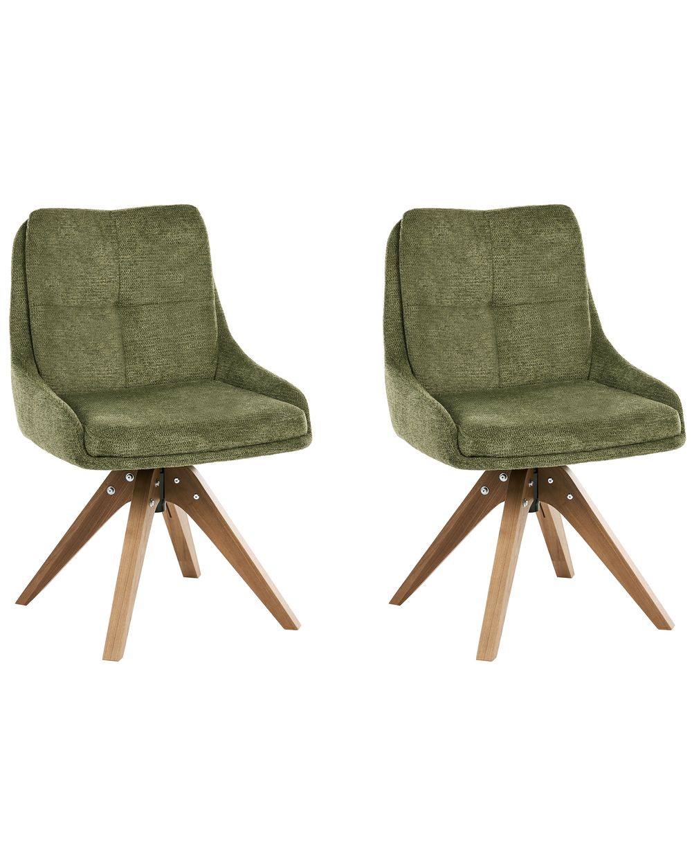 Set of 2 Dining Chairs Swivel DORRIS Fabric Green