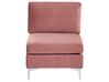 6-sits U-formad modulsoffa i sammet rosa EVJA_858814