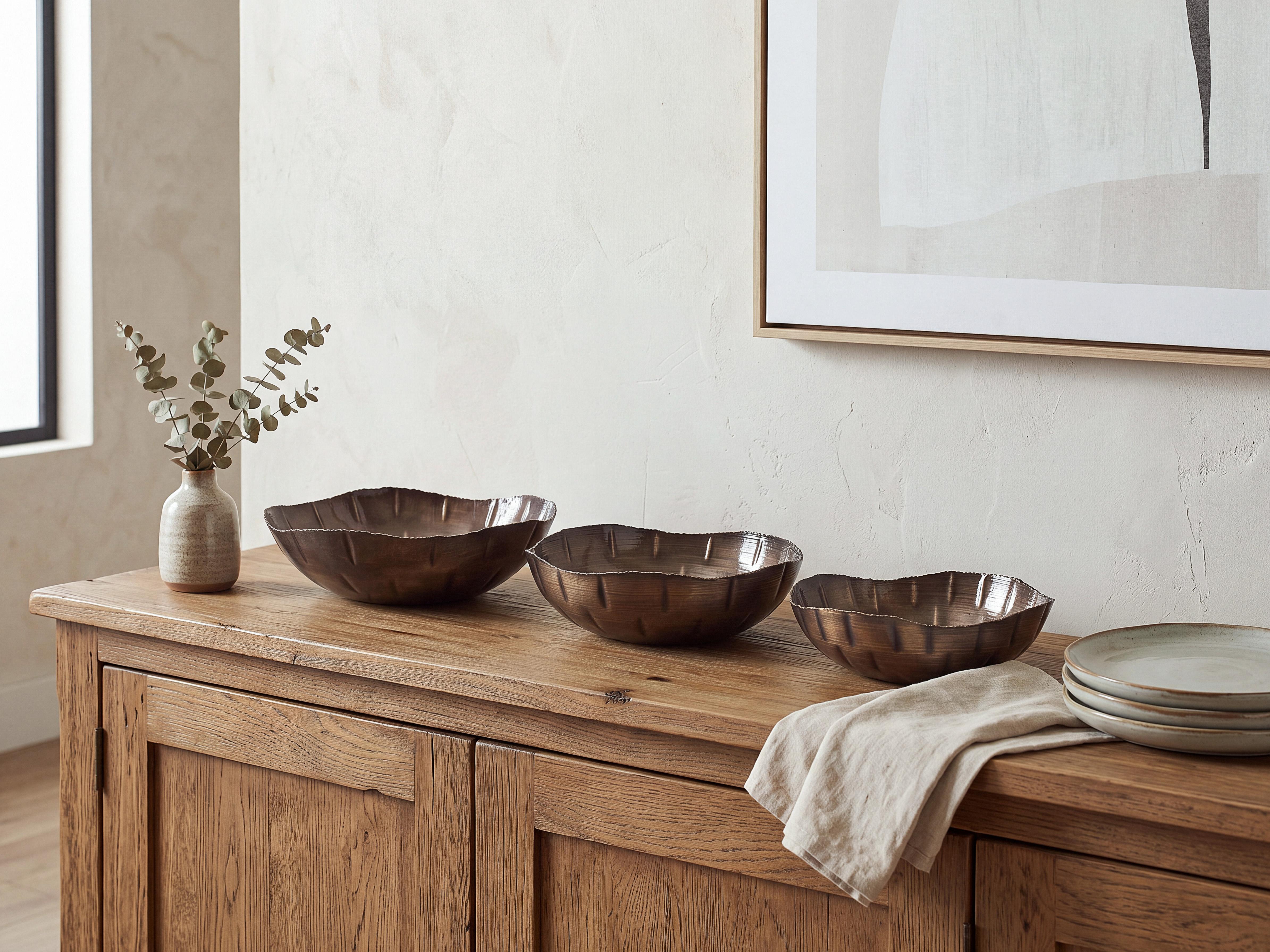 Set of 3 Bowls PINANG Metal Brass