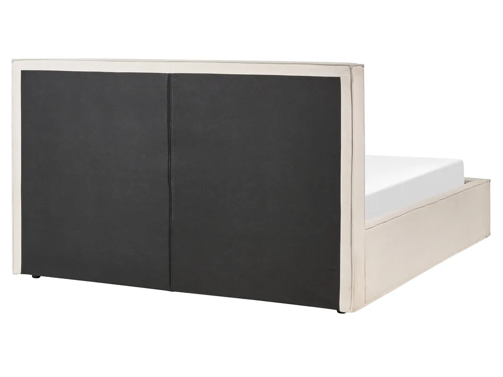Ottoman Bed MOISSAC Fabric Beige 160 x 200 cm (EU King Size)_873890