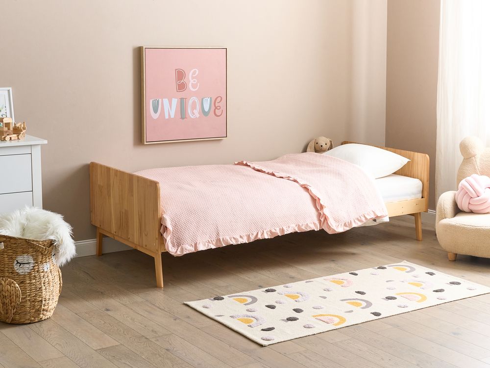 Bed Pine Wood BONNAC 90 x 200 cm (EU Single) Light Brown