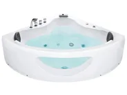 Vasca idromassaggio angolare con LED TOCOA 205 x 146 cm Bianco_856780