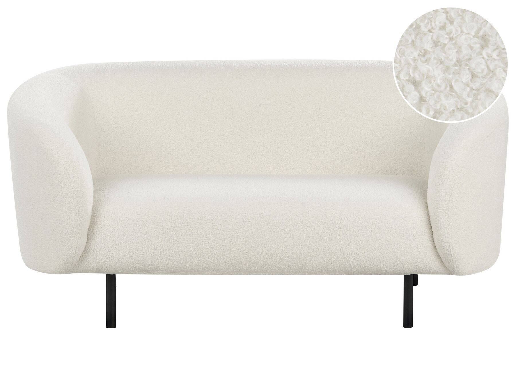 2-istuttava sohva buklee valkoinen/musta LOEN_920376