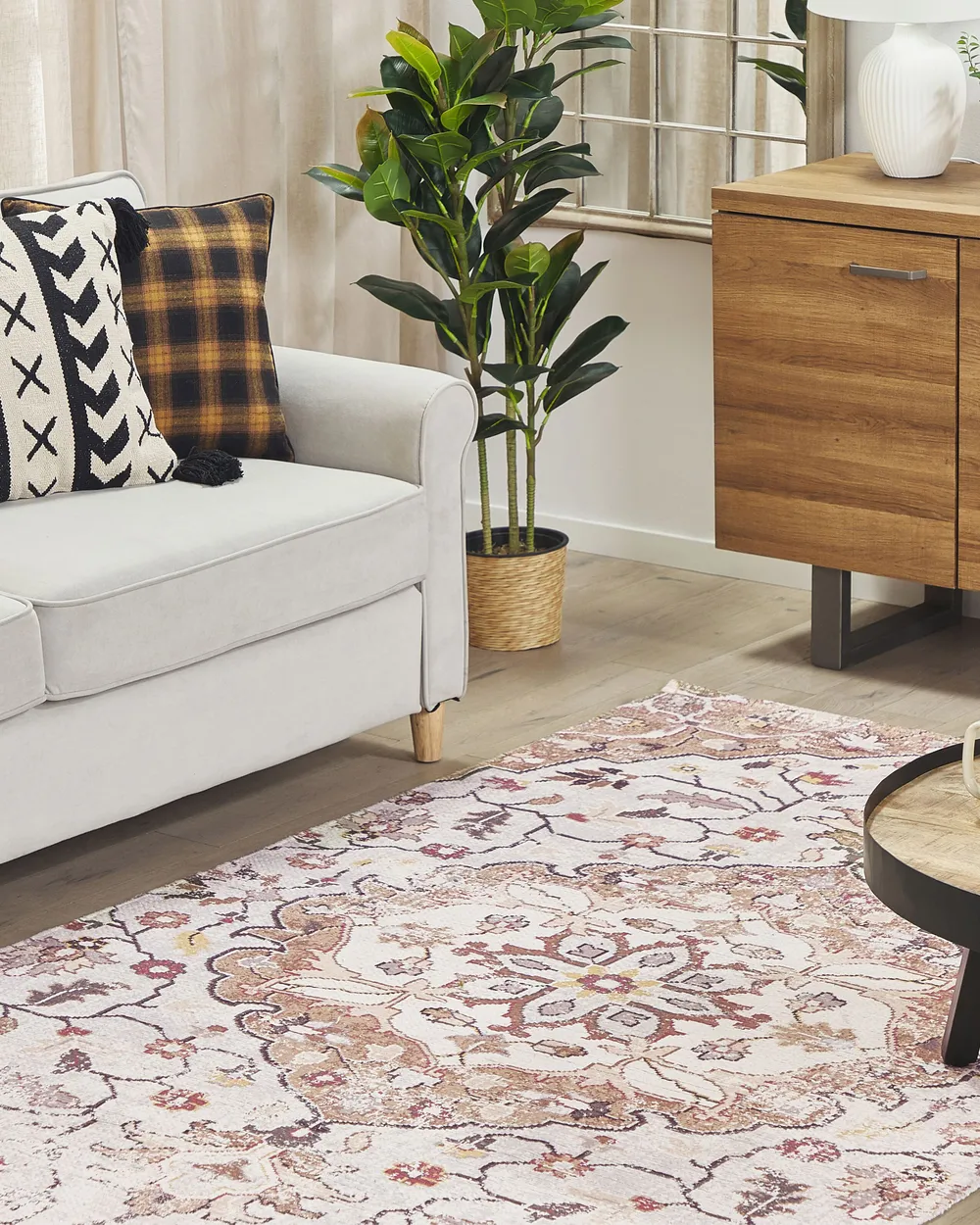 Vloerkleed polyester beige/bruin in diverse formaten KATTAKKADA