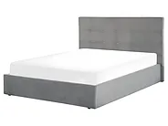 Bett mit Stauraum LORIENT Samtstoff Hellgrau 160 x 200 cm_827077