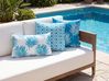 Set of 3 Outdoor Cushions BIRDWOOD Plant Pattern 30 x 50 cm 45 x 45 cm Blue