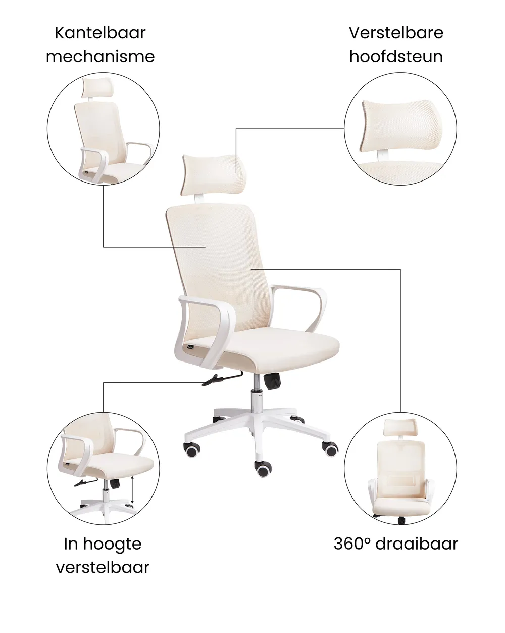 Bureaustoel MONARCH Beige_1073741