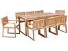 Gartenmöbel Set zertifiziertes Akazienholz hellbraun 8-Sitzer Auflagen cremeweiß SASSARI II_924081