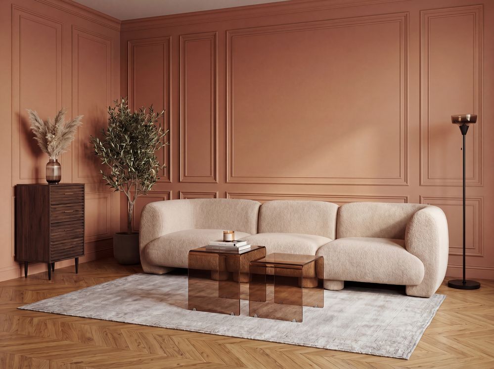 Divano modulare 3 posti MJALBI Bouclé Beige