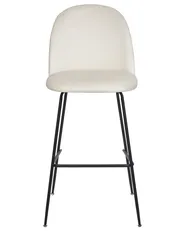 Set of 2 Bar Chairs ARCOLA Velvet Off-White_902376