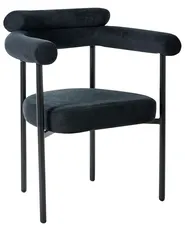 Set of 2 Dining Chairs LYNEY Fabric Black_992790