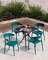 Set of 4 Garden Chairs GUBBIO Teal