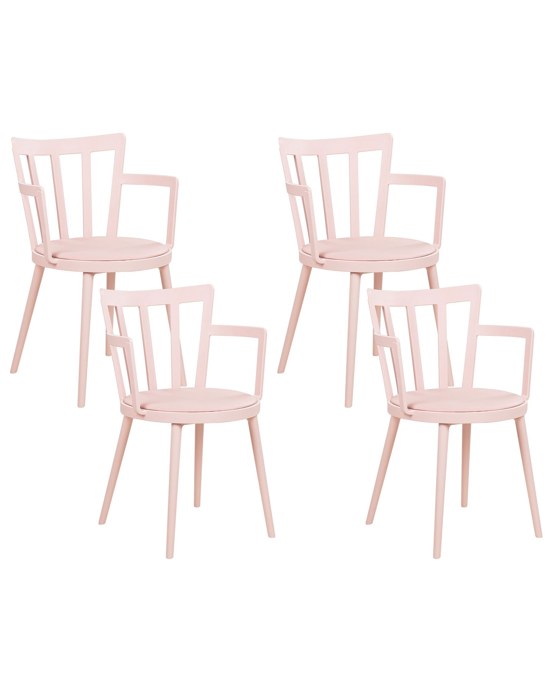 Súprava 4 plastových jedálenských stoličiek ružová MORILL_876318