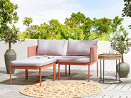 Garden Lounge Set with Table 2 Seater TERRACINA Metal Orange_826663