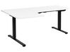 Bureau ajustable électriquement angle à gauche 160 x 59 cm blanc et noir DESTINES_927807