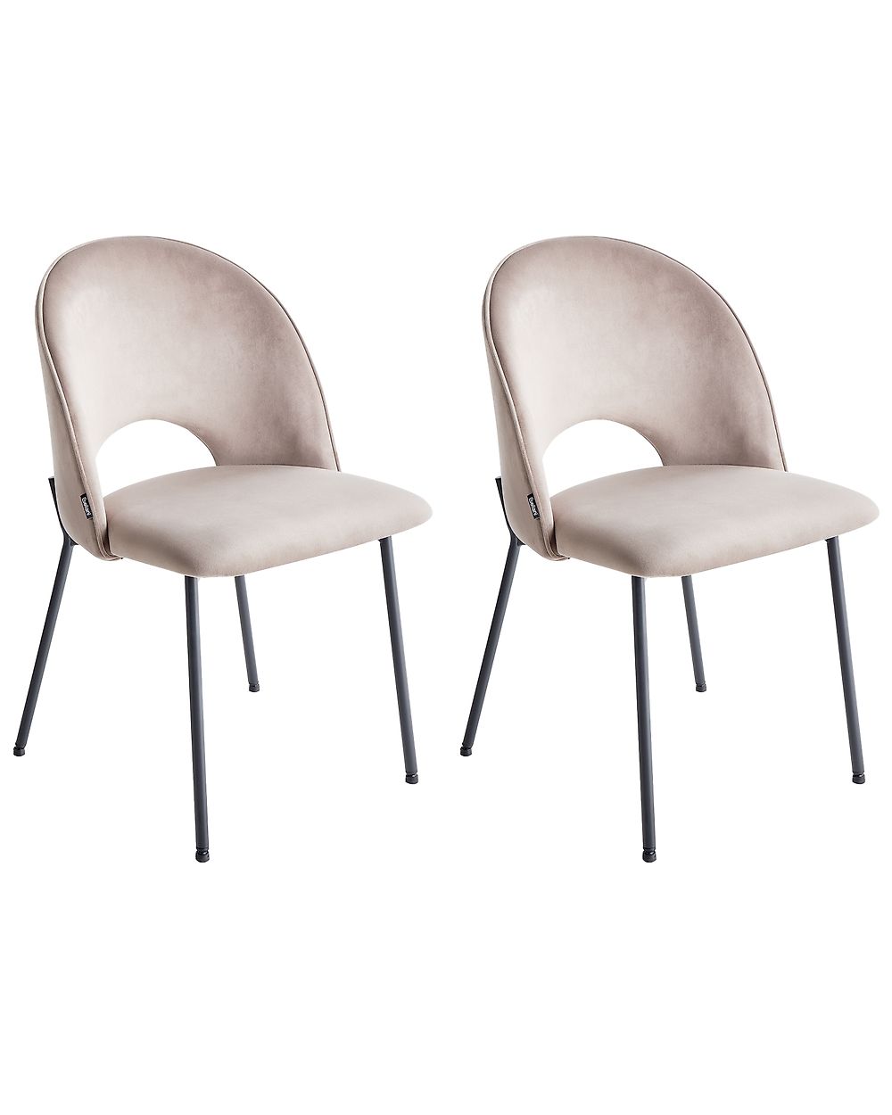 Lot de 2 chaises de salle à manger COVELO Velours Taupe