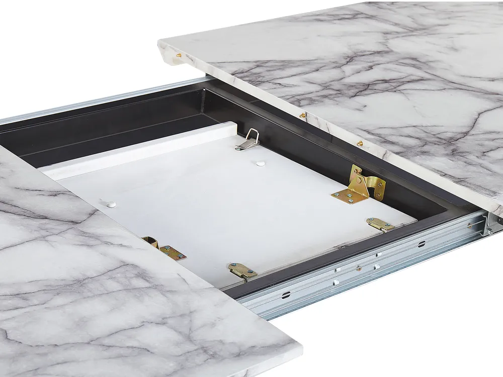 Extending Dining Table MOSBY Grey Marble 160/200 cm 90 cm_793879