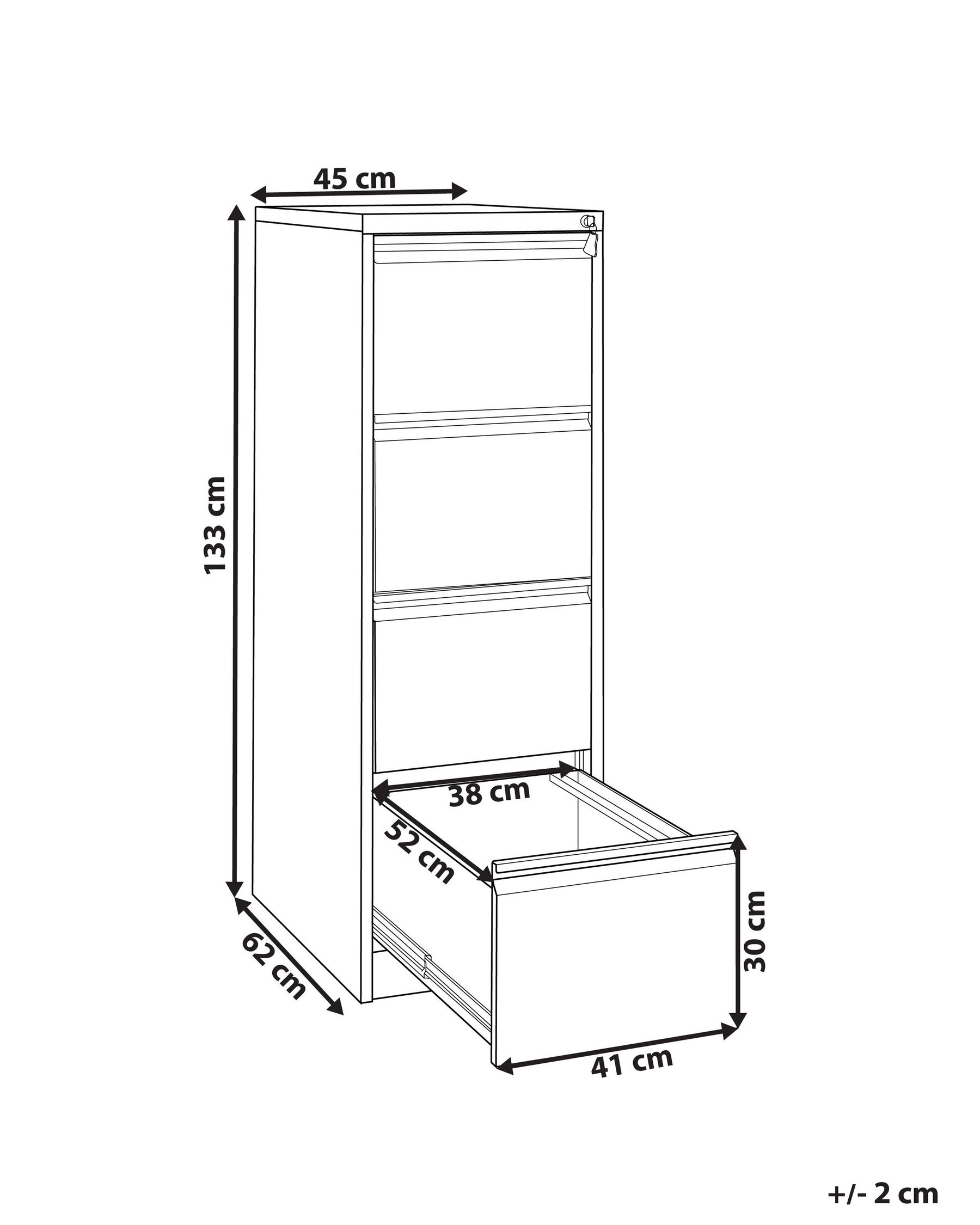4 Drawer Metal Storage Cabinet White BARITE_929468 4 Drawer Metal Storage Cabinet White BARITE_929468