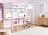High Sleeper Bed with Desk Pine Wood FOUCAMONT 90 x 200 cm (EU Single) White