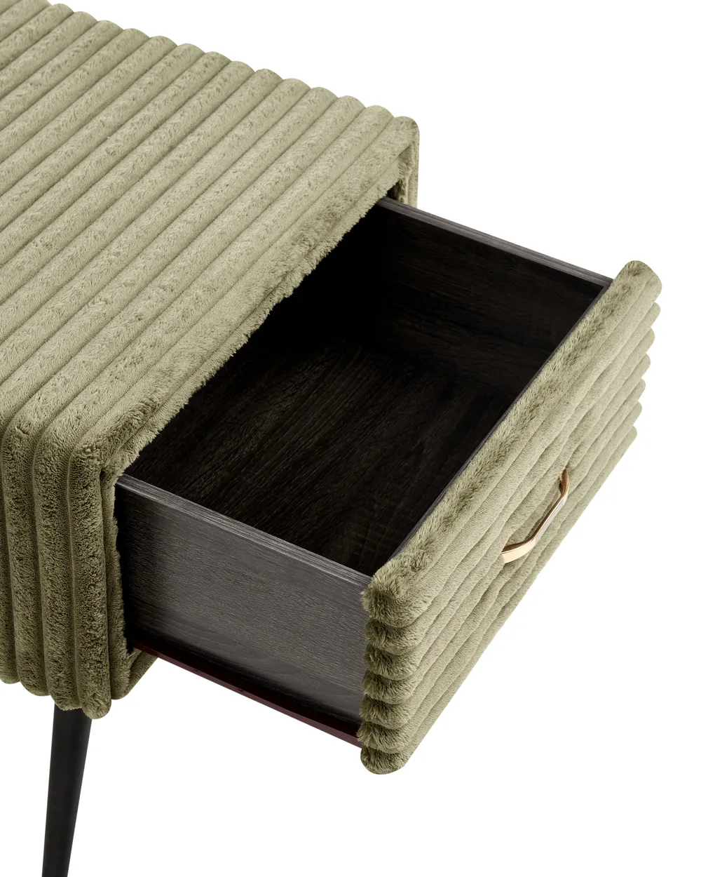 1 Drawer Bedside Table FLAYAT Corduroy Green_968020