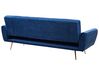 Sofa rozkładana welurowa ciemnoniebieska SELNES_754157