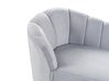 Chaise longue côté gauche en velours gris ALLIER _795623