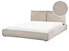 Bed Corduroy VINAY 160 x 200 cm (EU King Size) Taupe