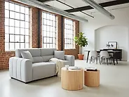Sofa 3 Seater FAUSKAN Fabric Light Blue_1184525